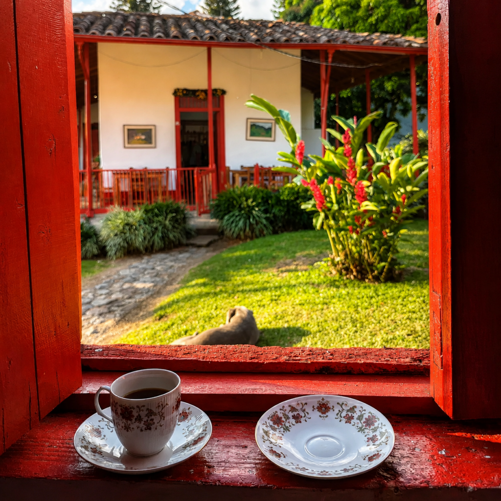 Ventana del hospedaje de la finca republicana buenos aires